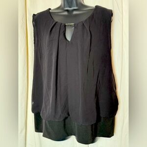 7th Avenue Design Studio NY & Co. Women's Sz XL Layered Sheer Sleeveless Blouse